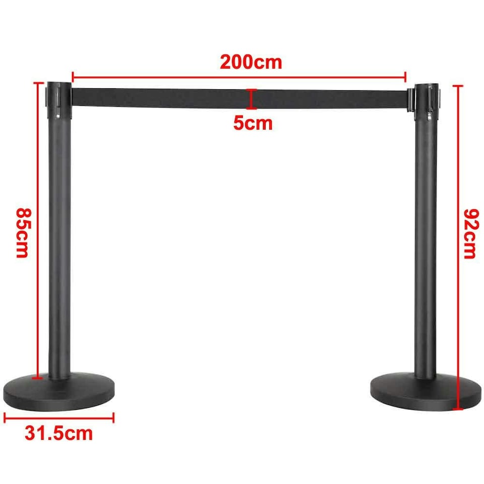 image 1 of Yaheetech Retractable Belt Stanchion Set