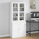image 2 of HOMCOM Modern Bookcase Display Storage Cabinet w/ Doors Shelves