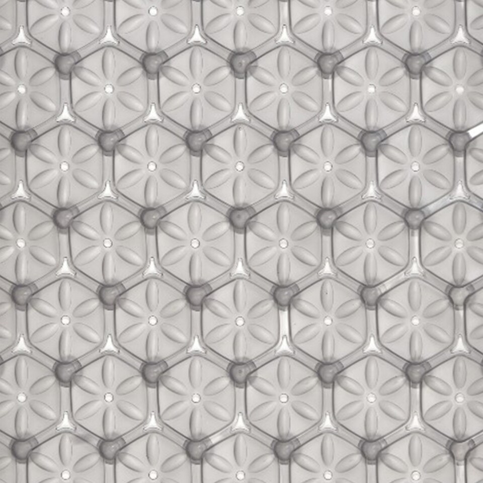 image 1 of Laguna Anti Slip Grey PVC Bath Mat 68cm x 37cm - 2 Set | Grey | Grey | 2