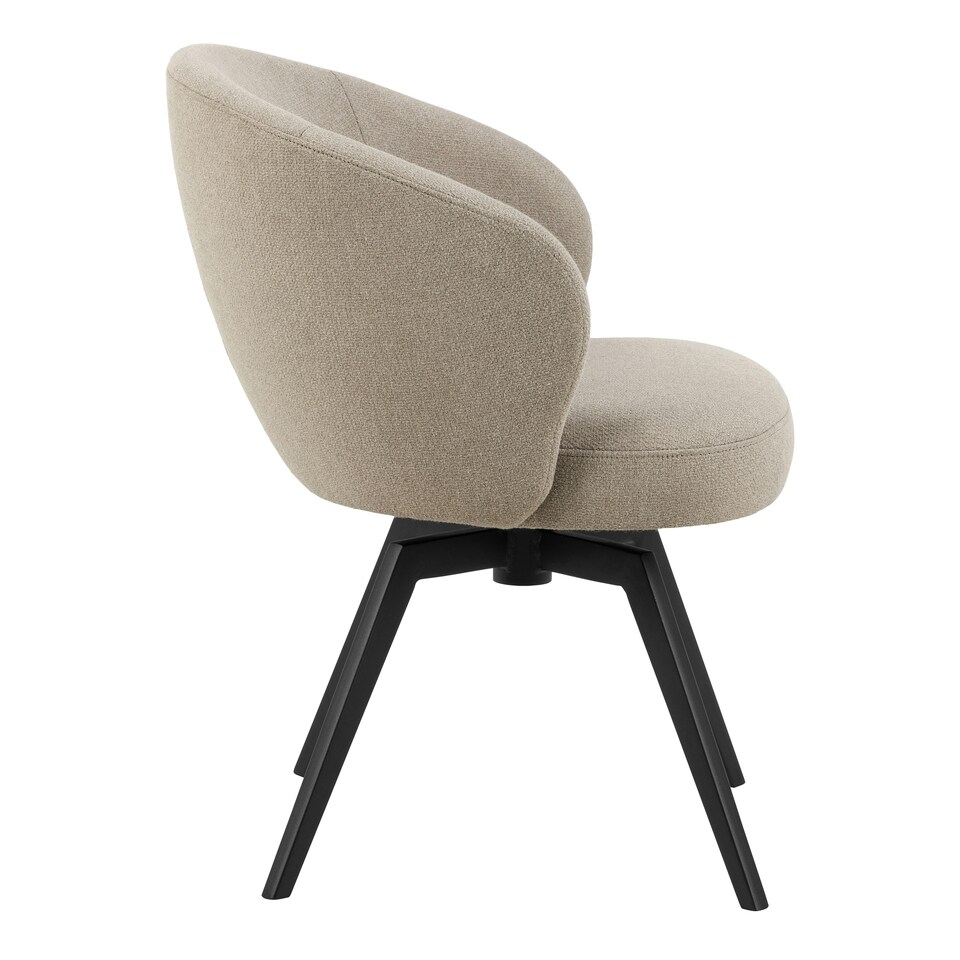 image 1 of Darlene Dining Chair with Armrest and Swivel Function in Beige