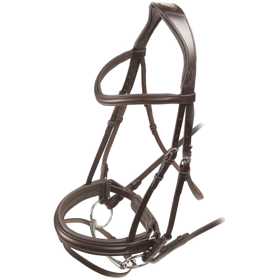 image 1 of Velociti Raised Flash Leather Horse Bridle - Havana - X Full