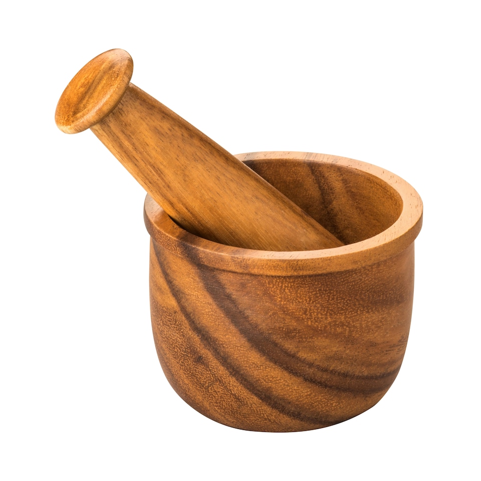 image 1 of Interiors By Premier Kora Acacia Wood Mortar and Pestle Set, Durable 13cm Eco-Friendly Spice Grinder for Kitchen