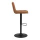image 3 of Kimmy Bar Stool with  Brown Fabric in Set of 2