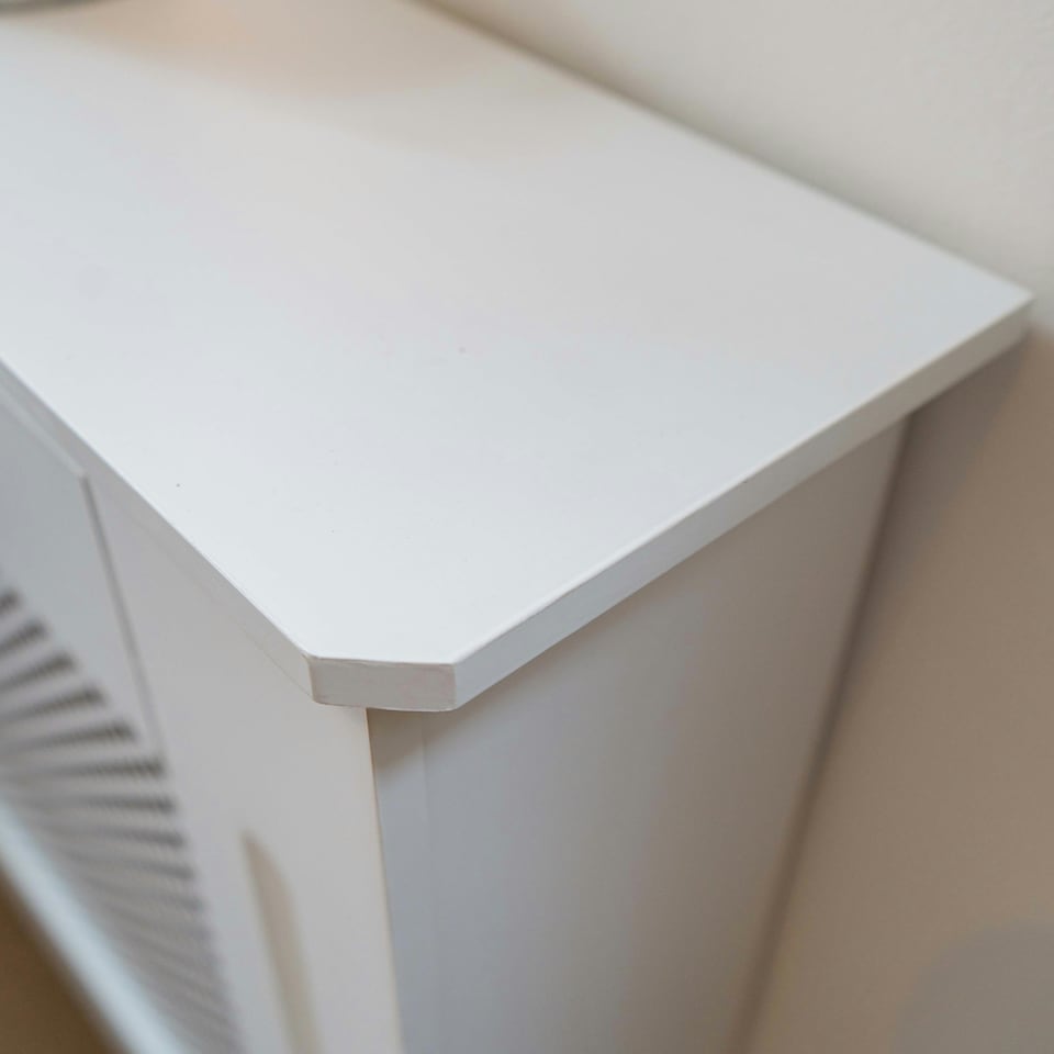 image 1 of Stylish MDF Diamond White Radiator Cover - Small