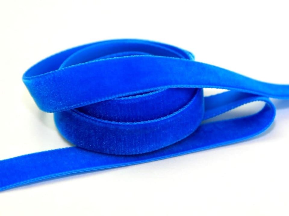 Berisfords 9197 Venetian Blue 36mm Velvet Ribbon Mini Roll for Dressmaking - per 5 metre roll