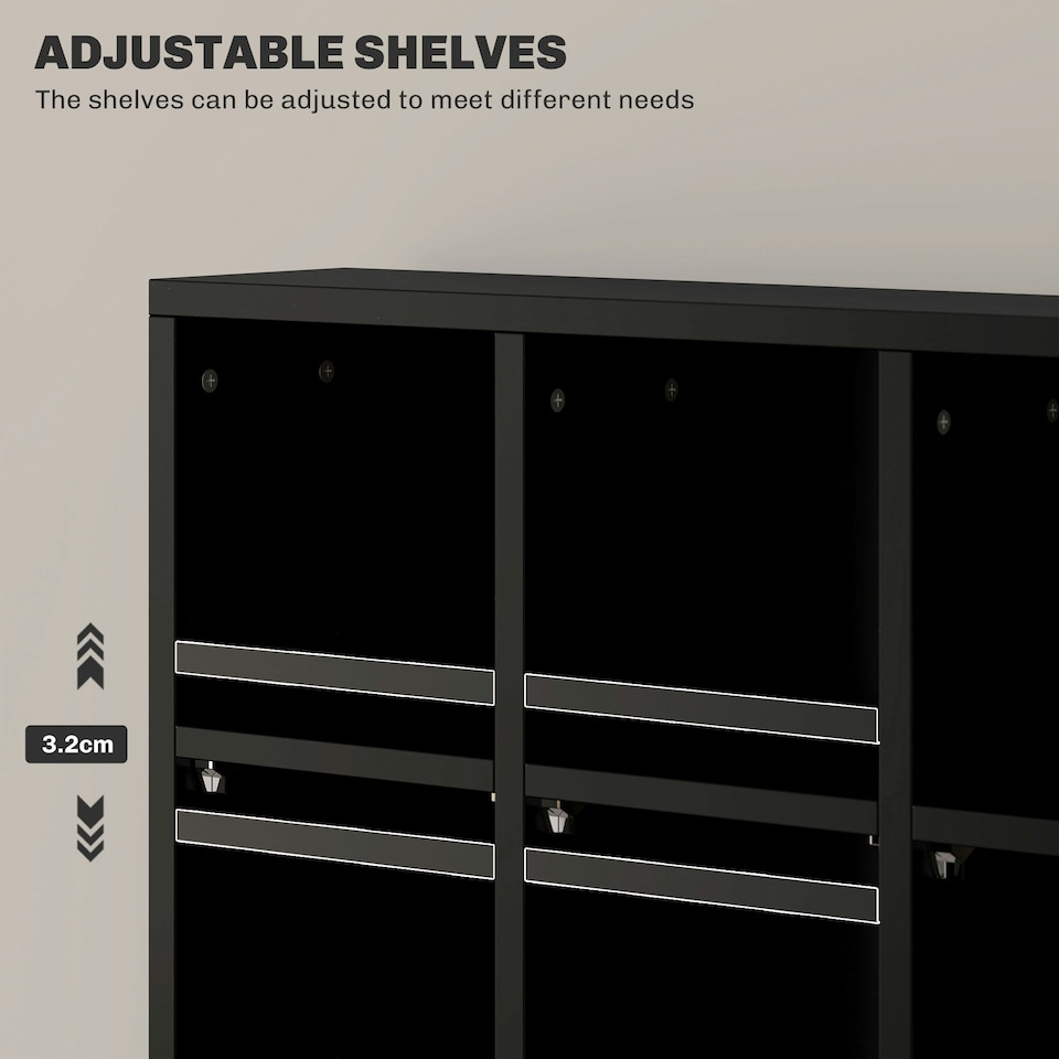 image 1 of HOMCOM DVD CD Media Storage Rack, Video Display Unit, 89 x 130.5 cm, Black