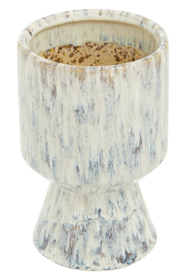 image 1 of Orsina Modern Small Indoor Planter, Beige Planter, Contemporary Standalone, Flower, and Herb Planter, Round Planter