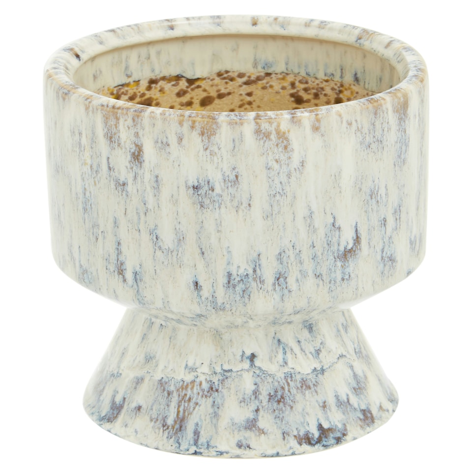 image 1 of Interiors by Premier Modern Small Indoor Planter, Beige Planter, Contemporary Standalone, Flower, and Herb Planter, Round Planter Cream