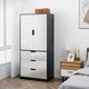 image 8 of HOMCOM Modern Wardrobe White Wardrobe with 3 Drawer and Hanging Rod White | Black