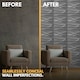 image 6 of NOVECRAFTO Wavy Wave 3D Wall Panels – 6 Sheets Covering 1.5m² | 16.15ft² Interior Cladding Set | Wavy Design Tiles – Each Panel 50x50cm Silver Grey