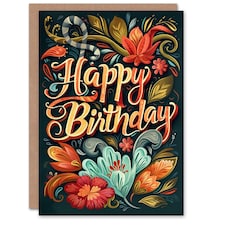 Floral Exotic Flower Blooms Woman Her Birthday Card