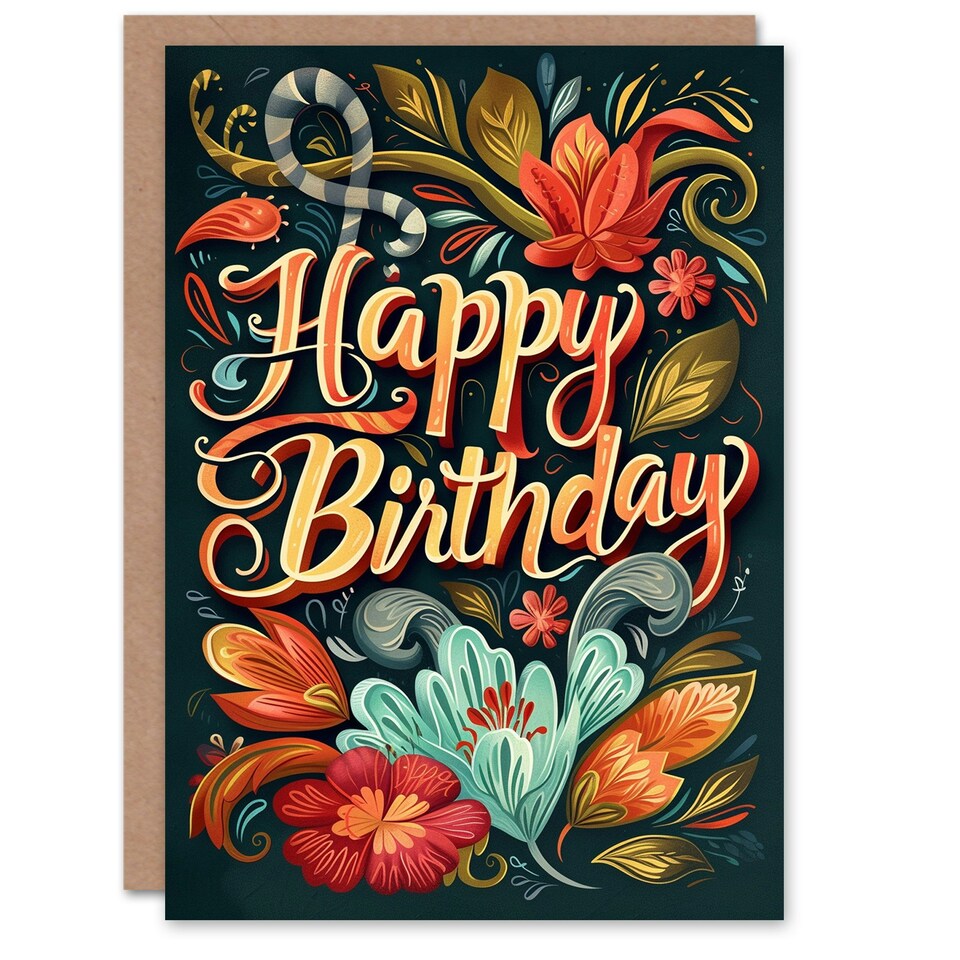 image 1 of Floral Exotic Flower Blooms Woman Her Birthday Card