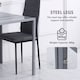 image 4 of HOMCOM Modern Square Dining Table for 2-4 People, with Glass Top & Metal Legs for Dining Room, Living Room, Grey