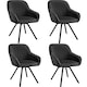 image 1 of Lounge Armchair Living Room Accent Chair 360 Swivel Slim Steel Legs Velvet Fabric | Black | black | 4