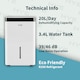 image 8 of HYE 3.4L Portable Dehumidifier with 5 Modes, 20L/Day, 24hr Timer - White SA01DH20L02