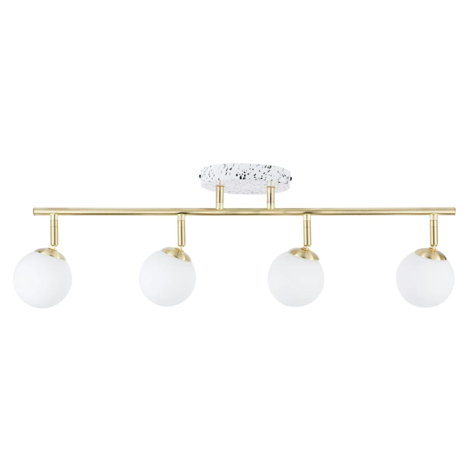 image 1 of BHS Lott Terrazzo Opal Ball 4 Light Spotlight Bar, Satin Brass | Gold | Satin Brass | 1