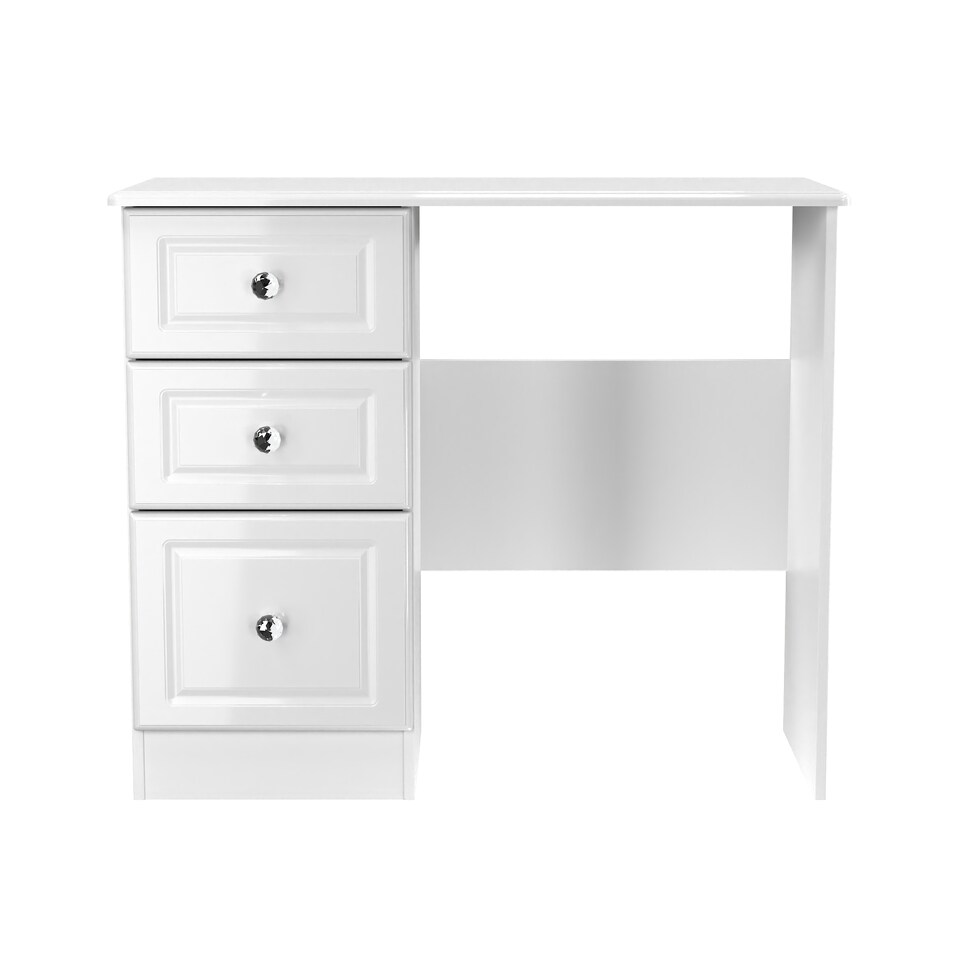 image 1 of Stratford 3 Drawer Vanity in White Gloss & White Matt (Ready Assembled) | White | White Gloss & White Matt