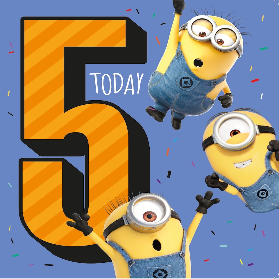 image 1 of Despicable Me Age 5 Birthday Card