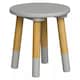 image 5 of Kids Wooden Round Table & Chair Set Toddlers Small Children Home Nursery Play | Multi | grey table with 4 chairs | 5