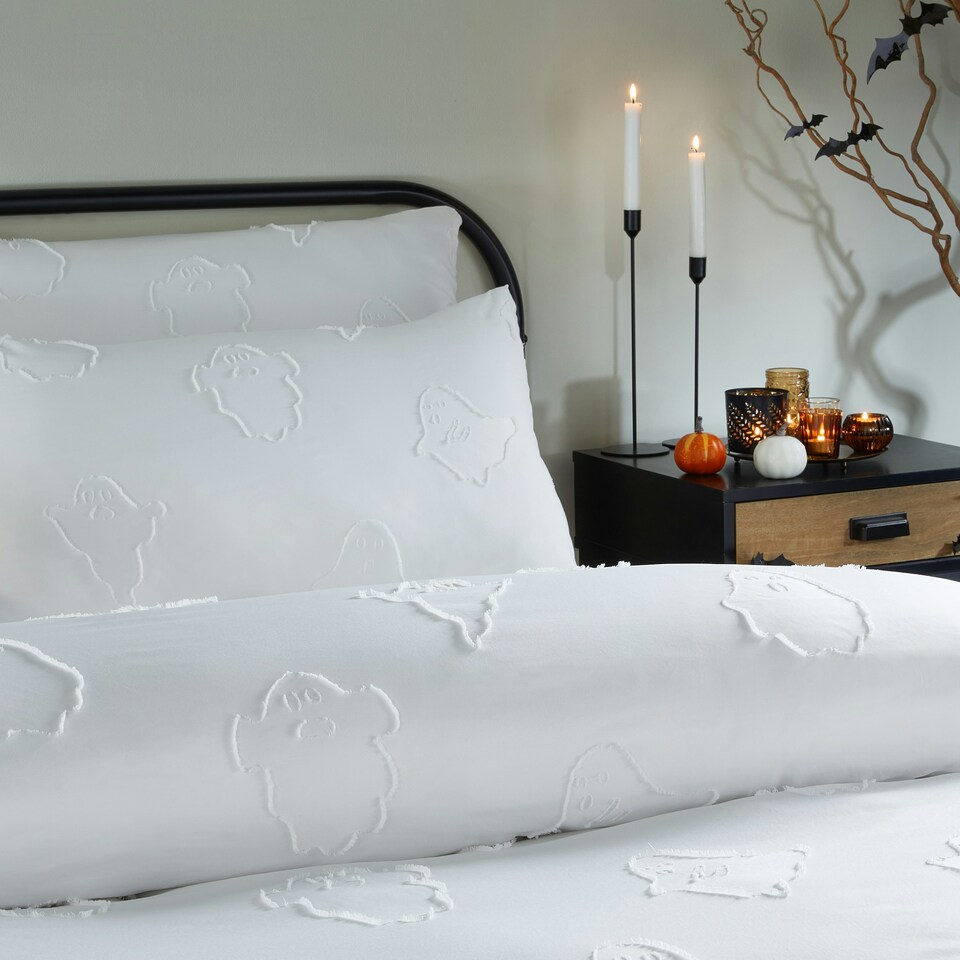 image 1 of Duvet Day Ghostlyghouls Ultra Soft Touch Single Duvet Set Cream | Single