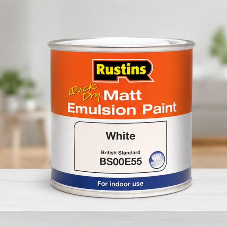 image 1 of Rustins Quick Dry Matt Emulsion Paint White 250ml