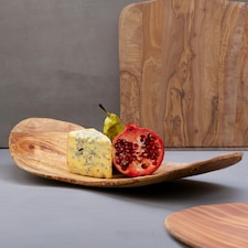 Kora Olive Wood Fruit Tray Brown