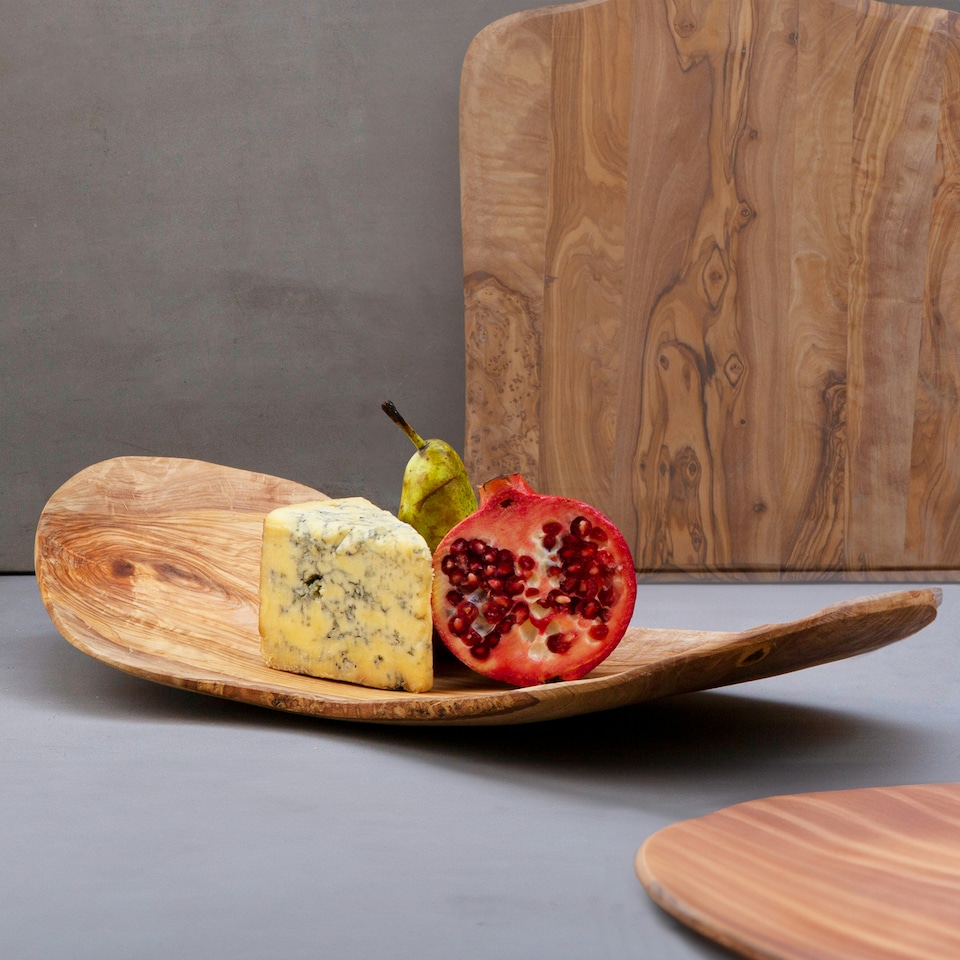 image 1 of Kora Olive Wood Fruit Tray Brown