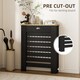 image 3 of HOMCOM Radiator Cover with Drawer, Horizontal Slat, 78cm | Black | Black | 78W x 19D x 95.5H cm