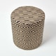 image 3 of Homescapes Jute Round Pouffe Black and Off-White Herringbone Pattern - 40 x 40 x 42 cm