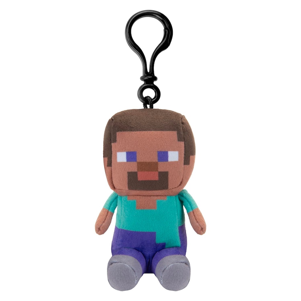 image 1 of PMS Minecraft Steve Soft Toy Clip 13cm x 11.7cm Multicolour