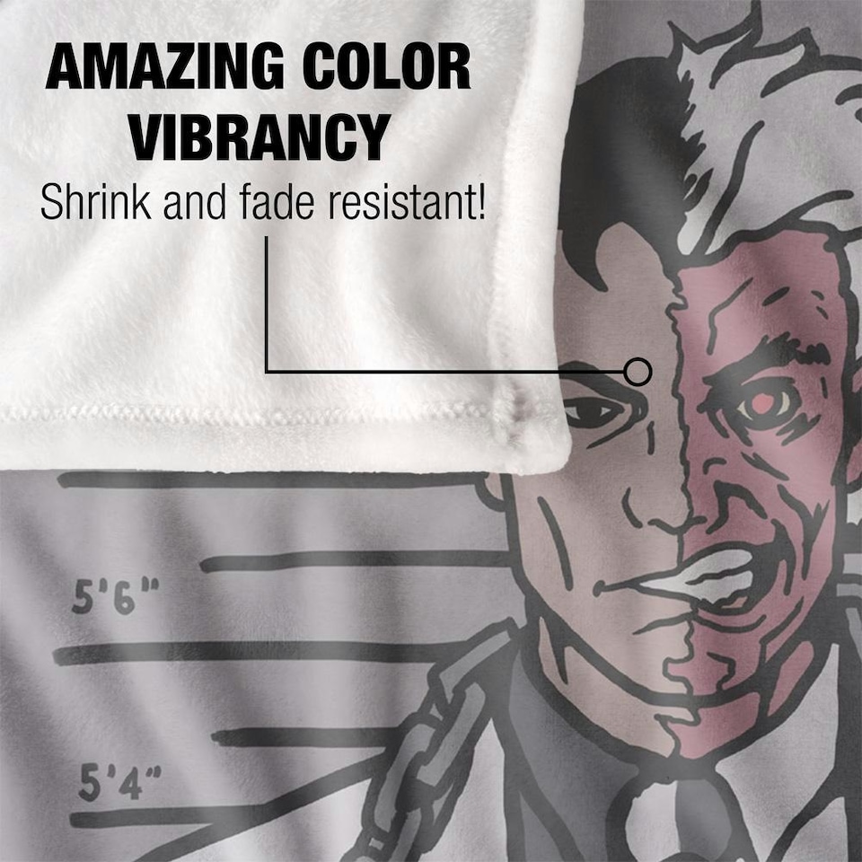 image 1 of Batman Line Up Two Face Blanket - Multicoloured - One Size