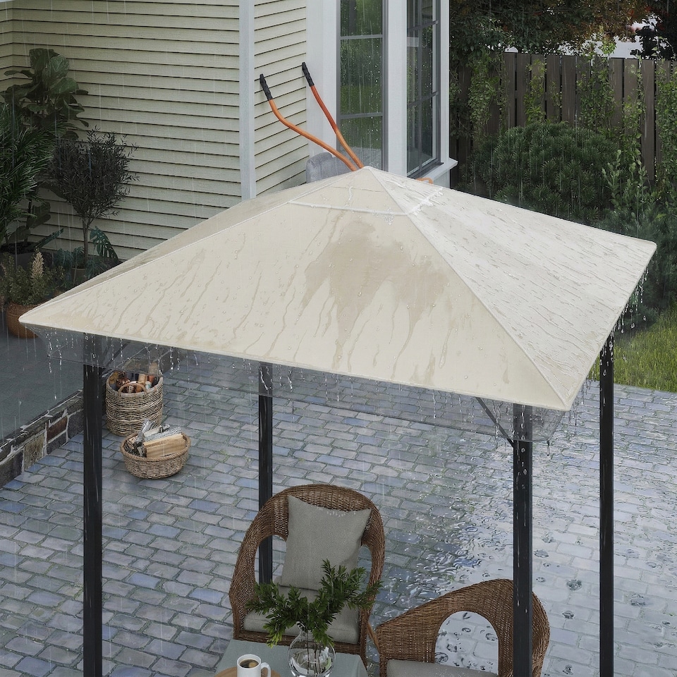 image 1 of Outsunny 2 x 2 (m) Gazebo Protective Cover, Waterproof Cover | Clear | Transparent | 200 x 200 cm