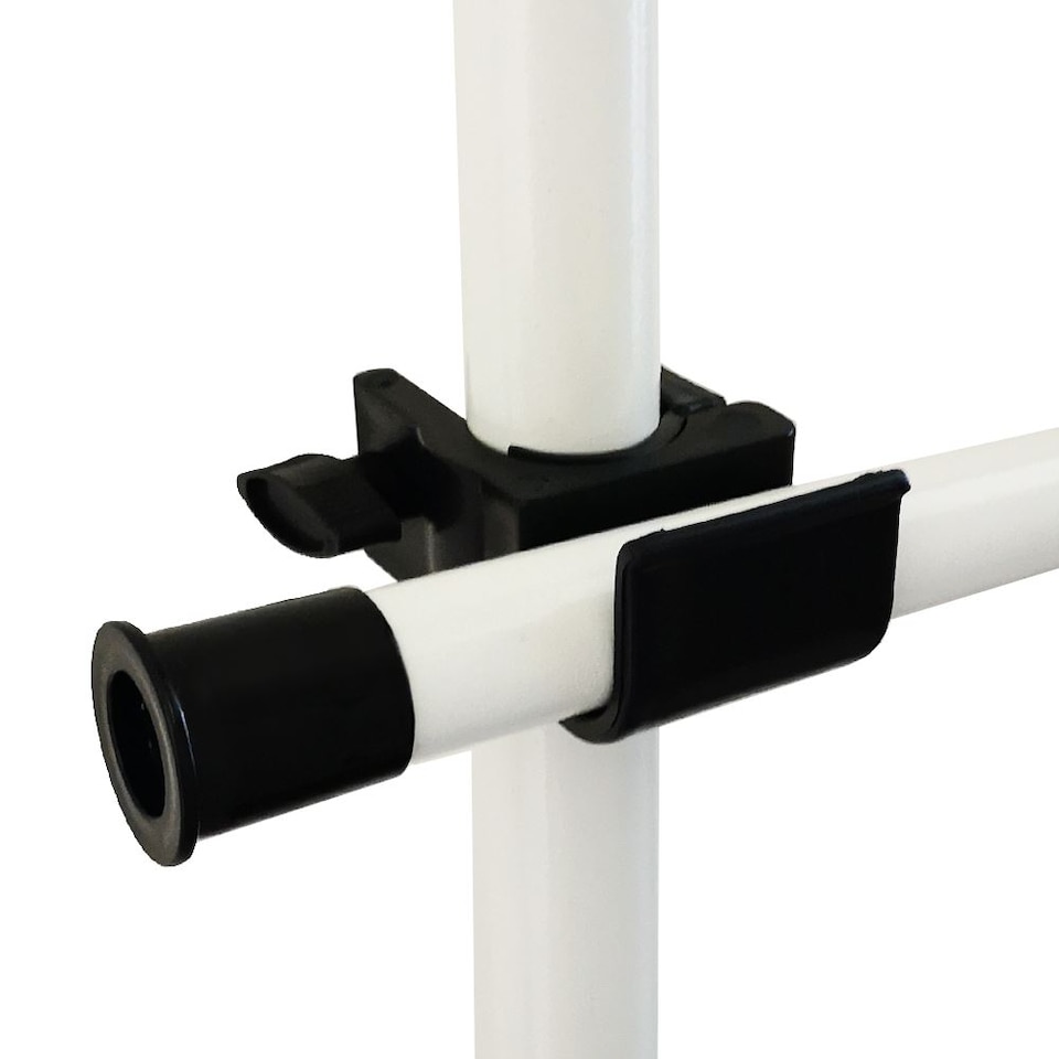 image 1 of House of Home Triple Telescopic Organise Hanging Rail Clothes Rack Adjustable Storage White | White | Not provided