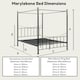 image 9 of Marylebone Traditional Four Poster Canopy Metal Bed Frame | Black | Black & Brass | King