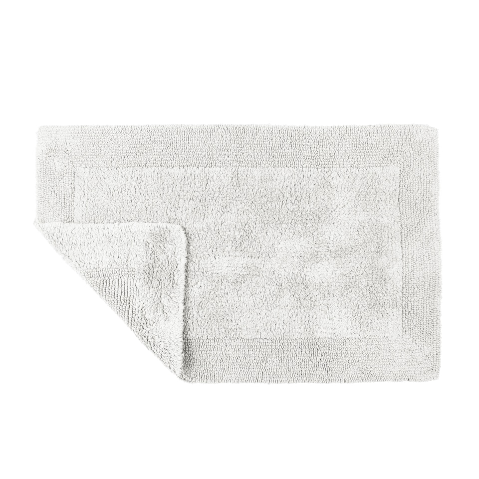 image 1 of Heavyweight Reversible Bath Mat Rug 53 x 85cm - White
