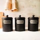 image 2 of Black Coffee, Tea, And Sugar Jar Set - 22 cm (H) x 11 cm (Dia)