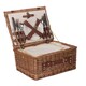 image 2 of 4 Person Classic Wicker Fitted Picnic Basket | White | White | 1