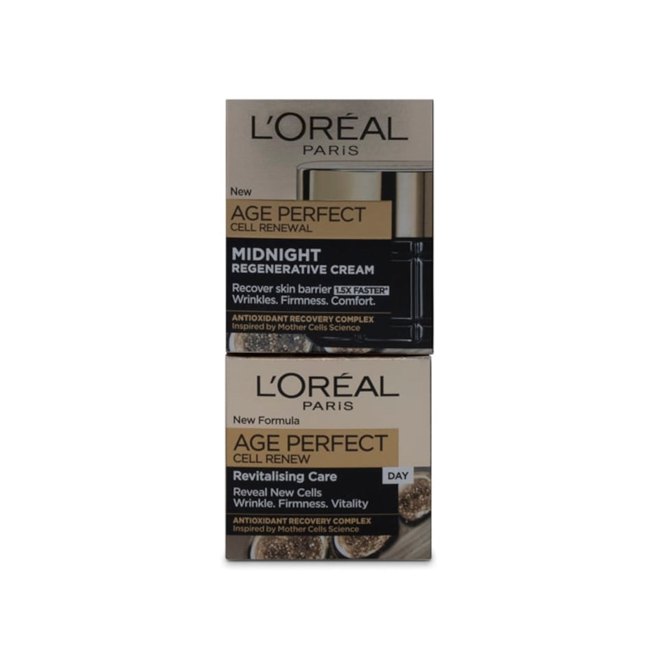 image 1 of L'Oreal Age Perfect Cell Renew Day & Night Creams 50ml Serum 30ml Set
