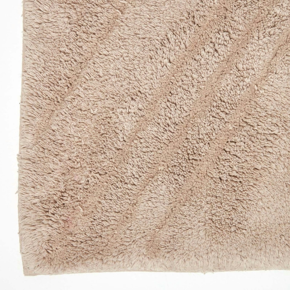 image 1 of Homescapes Cotton Tufted Rug Union Jack Plain Embossed Mat Mink Beige - 90 x 150 cm | Green | Mink beige