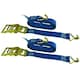image 1 of Blue Ratchet Strap Tie Down Trailer 5m Hook Cargo Strap 750kg Lashing x 2 (Pair)