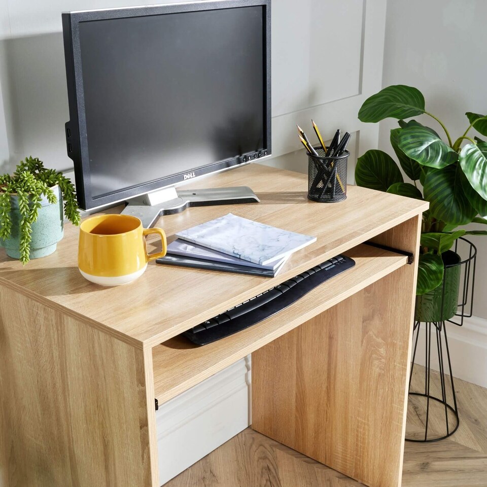 image 1 of Computer Desk PC Laptop Table Home Office Study Workstation | Brown