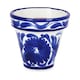 image 3 of Verano Spanish Ceramics Set of 3 Classic Plant Pots - 16-29cm Blue Floral Blue