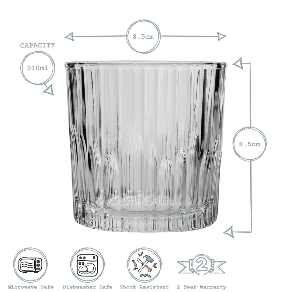 image 1 of Duralex Manhattan Vintage Whisky Glasses - 310ml - Pack of 6 Clear