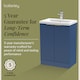 image 6 of Balterley Fluted Front Floor Standing 2 Soft Close Door Bathroom Vanity Unit with 1 Tap Hole Basin, Handles | Blue | Satin Blue