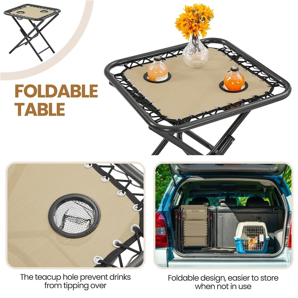 image 1 of Yaheetech 3pcs Outdoor Zero Gravity Chairs with Table