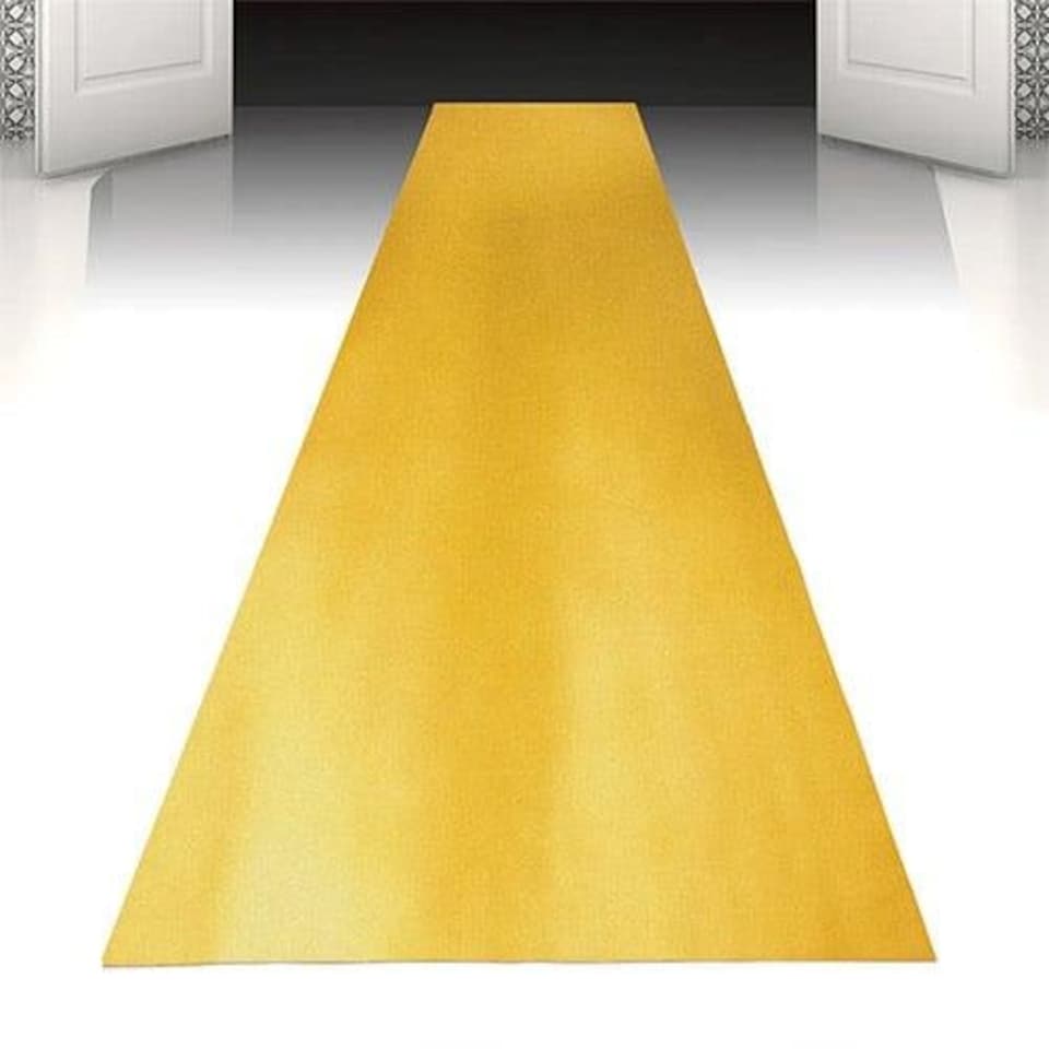 image 1 of Gold Event Carpet Runner with Adhesive Strips 4.5m x 60cm