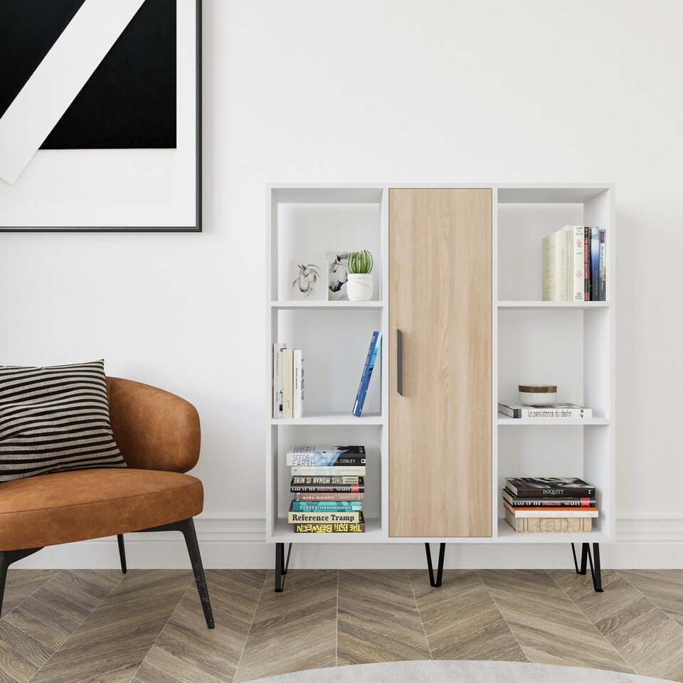 image 1 of Decorotika Peoria 6 Shelves and a Cabinet Bookcase