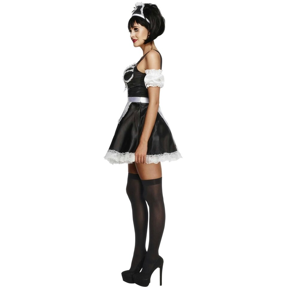 image 1 of Fever Womens/Ladies Flirty French Maid Costume - Black/White - S S