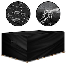 Gracious Gardens Rectangular 300x250x100cm Waterproof Garden Furniture Cover | Black | Black | 300x250x100cm | 1