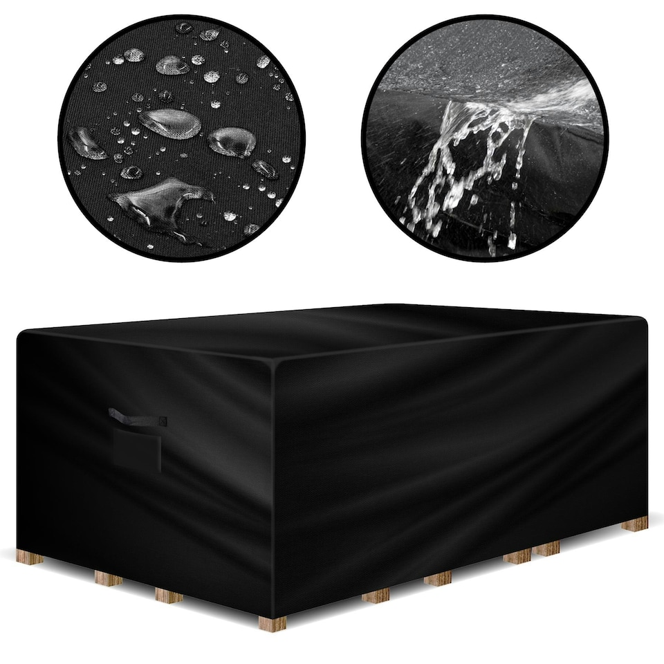 image 1 of Gracious Gardens Rectangular 300x250x100cm Waterproof Garden Furniture Cover | Black | Black | 300x250x100cm | 1
